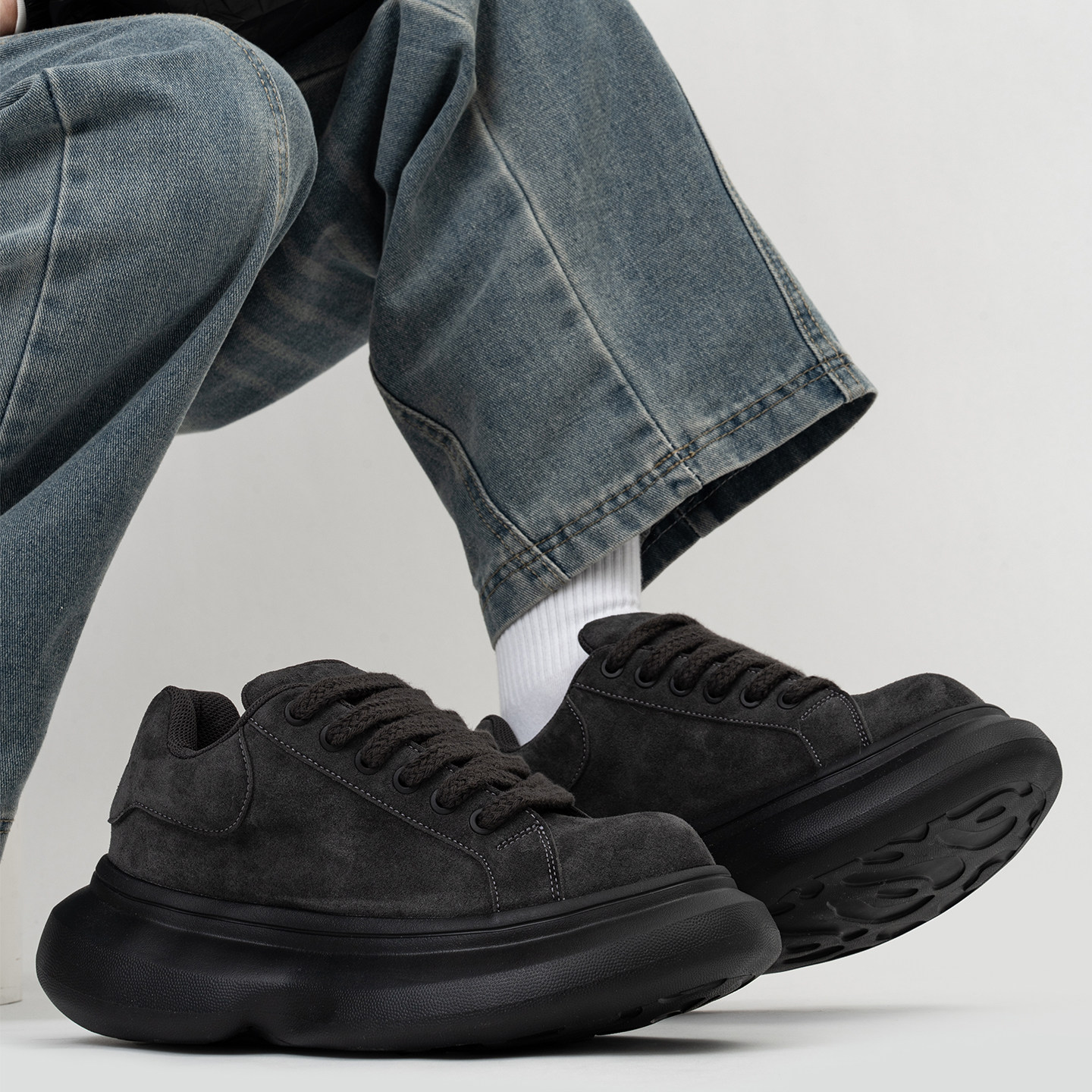 潮牌美拉德厚底面包鞋男女美式增高松糕大头鞋反绒皮休闲加绒板鞋,淘宝优惠券,粉丝福利购,淘宝优惠卷