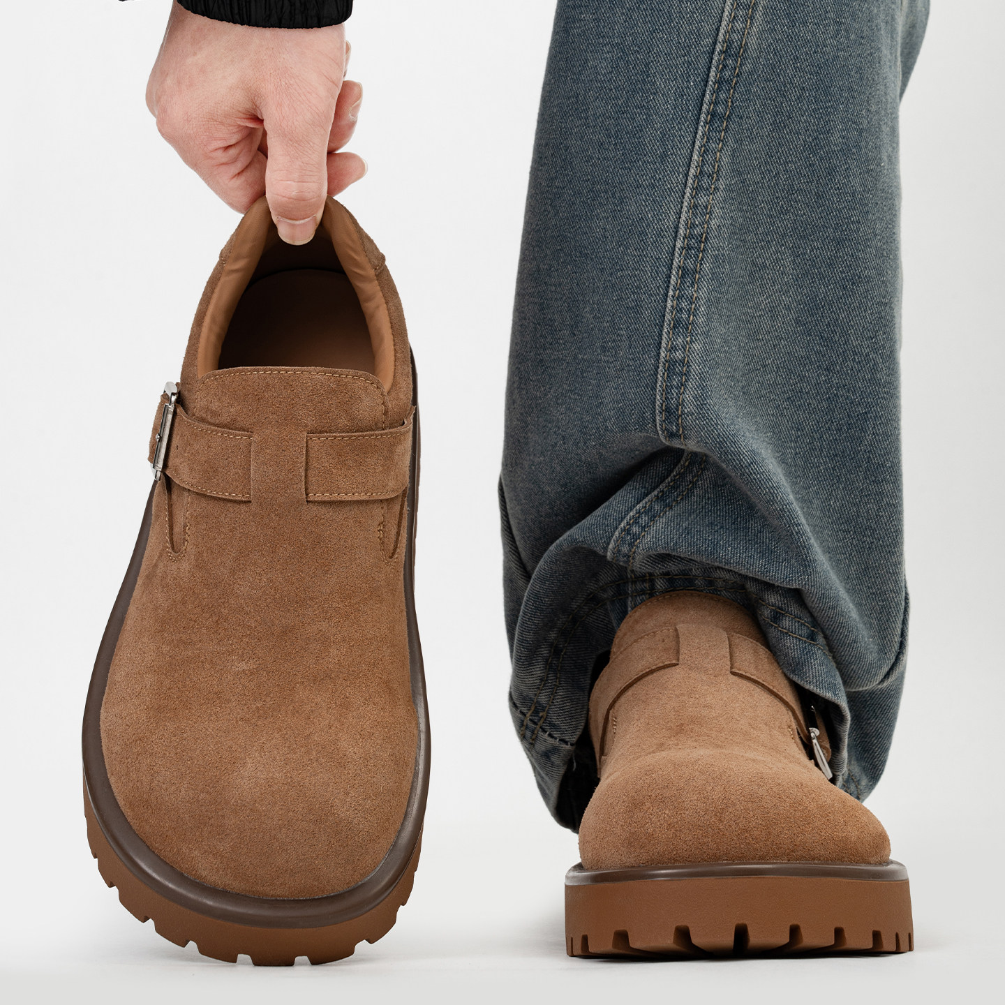 复古搭扣全包勃肯鞋男女通勤厚底乐福鞋情侣户外休闲大头穆勒鞋潮,淘宝优惠券,粉丝福利购,淘宝优惠卷