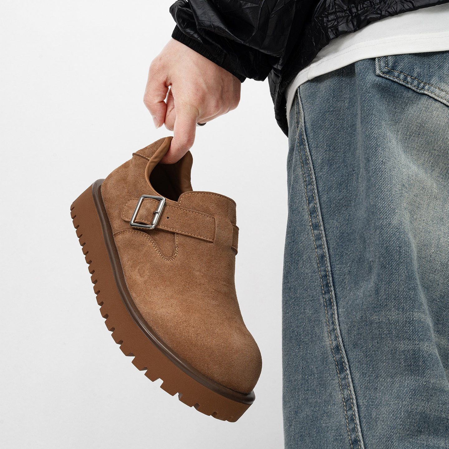 复古搭扣全包勃肯鞋男女通勤厚底乐福鞋情侣户外休闲大头穆勒鞋潮,淘宝优惠券,粉丝福利购,淘宝优惠卷