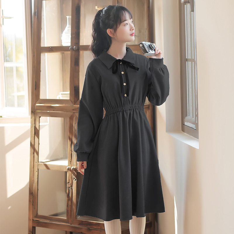 秋冬2020年新款仙女超仙森系连衣裙 姿态玫瑰连衣裙