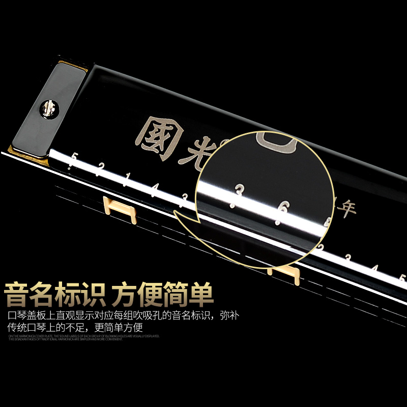吉悦乐器专营店国光口琴24孔28孔复音c调纪念版初学者儿童入门学生练习专业演奏2