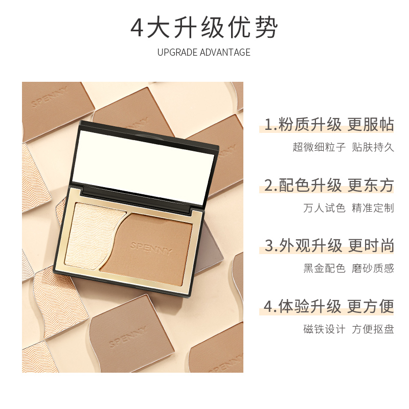 诗佩妮旗舰店Spenny/诗佩妮修容粉高光阴影组合双色遮瑕盘 侧影鼻影暗影提亮粉0