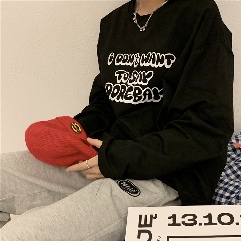 红续原宿风oversize宽松韩版卫衣 红续卫衣/绒衫