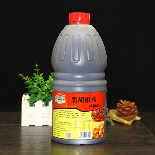 来得妙黑胡椒酱2.4KG 牛排烤肉酱黑椒汁手抓饼披萨意大利面酱商用 - 图0
