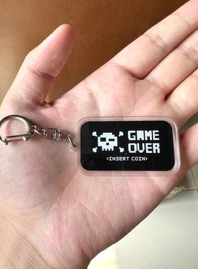 原创书包挂件游戏结束game over像素风亚克力钥匙扣挂件回忆童年