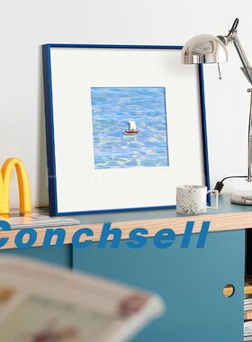 蓝色大海餐厅饭厅挂画轻奢高级玄关过道走廊卧室床头画客厅装饰画