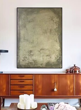《踪影》餐厅简约现代客厅抽象装饰画绿色侘寂风玄关设计感壁挂画