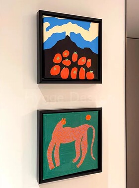 多巴胺客厅装饰画2025新款小红书博主同款小众艺术电表箱遮挡挂画