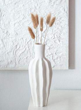 北欧简约褶皱陶瓷花瓶花瓶客厅摆件家居家饰水培干花花器