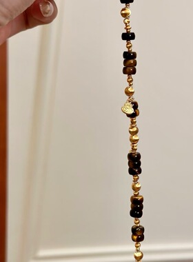 S925银新中式镭射猫眼珠虎眼药片手链时尚轻奢精致叠戴手饰手串