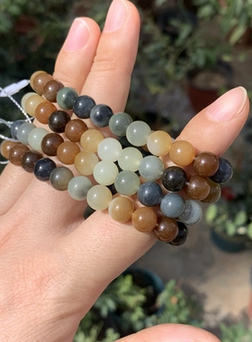 如意玉都-新疆和田玉若羌楼兰三色卡8mm手串手链