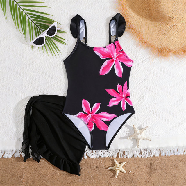 ເດັກຍິງ swimwear ເດັກຍິງຊຸດລອຍນ້ໍາຫນຶ່ງສິ້ນພິມປ້ອງກັນແດດຫາດຊາຍຊຸດ swimwear ເດັກນ້ອຍແບບເອີຣົບແລະອາເມລິກາ ins