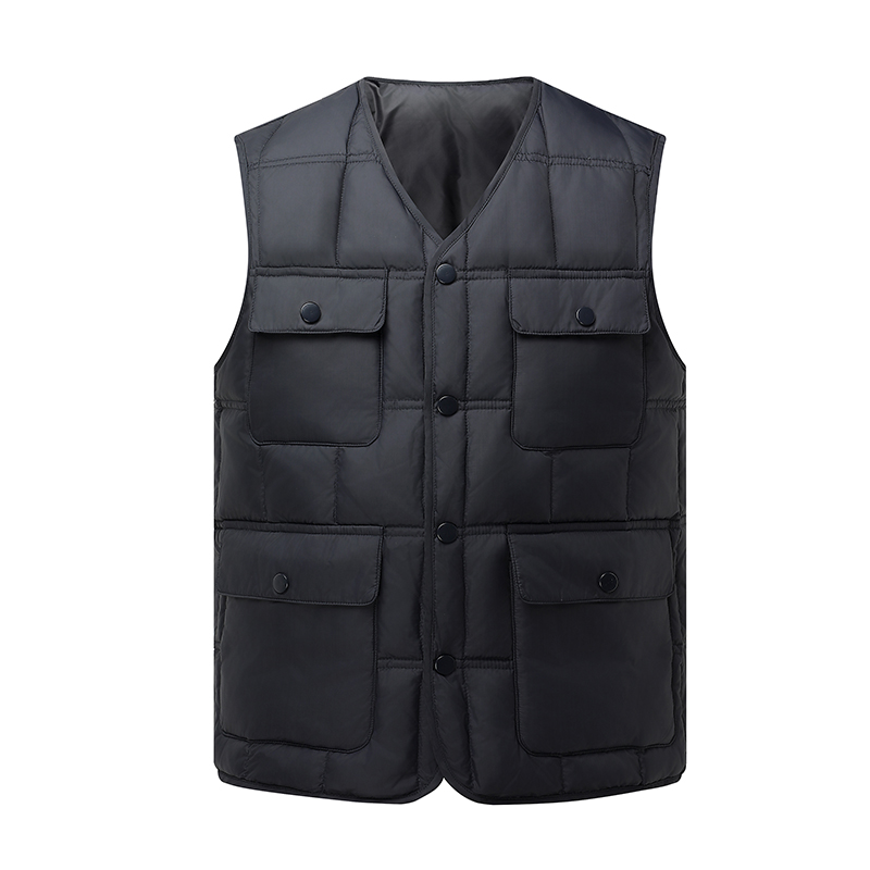 恒源祥集团彩羊羽绒马甲男士中老年冬季轻薄多口袋爸爸装保暖背心 - 图1