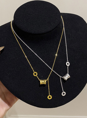 S925纯银蜂巢小蛮腰项链女锁骨链