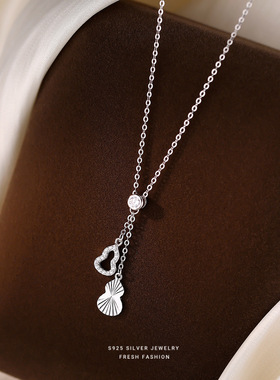 S925纯银流苏葫芦吊坠项链女