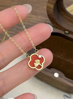 S925银小幸运四叶草马年项链女