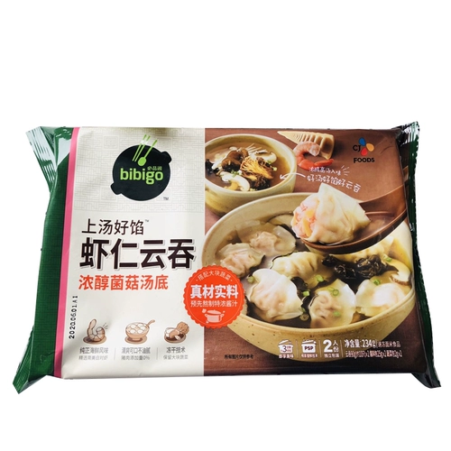 Xijie Pavilion Bibigo на супе, супе, креветке, губке Rinneoson, грибном супе из супа, замороженное замороженное равиоли 234G