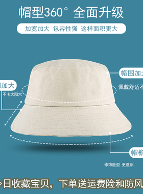 特大码显脸小渔夫帽男加宽帽檐