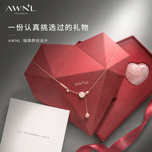 白冰同款|瑞典AWNL暗夜许愿项链M陨石S925银北欧设计送女友礼物 - 图2