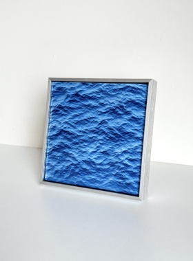 海也立体海浪装饰画铝合金框摆件