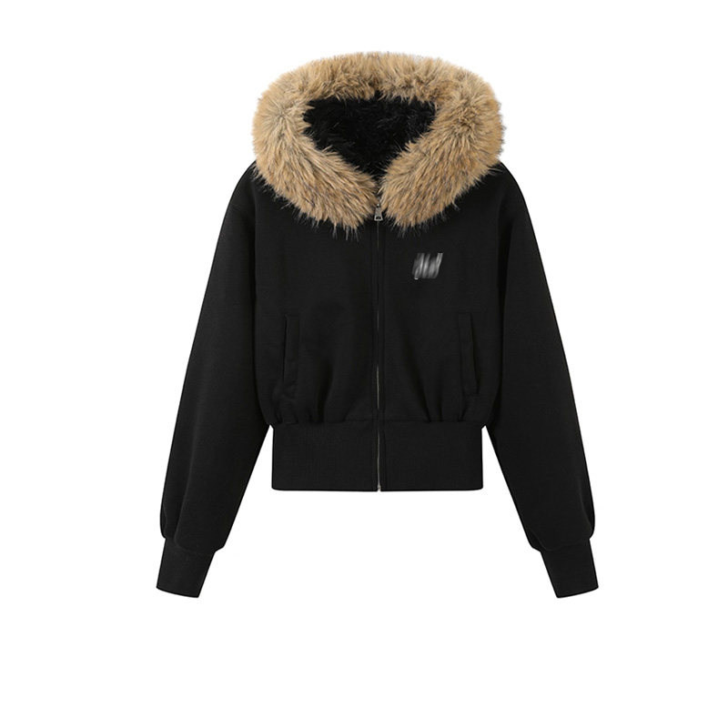 超好看的法式极简风休闲大毛领拉链外套宽松拖地裤时尚风两件套女,淘宝优惠券,粉丝福利购,淘宝优惠卷