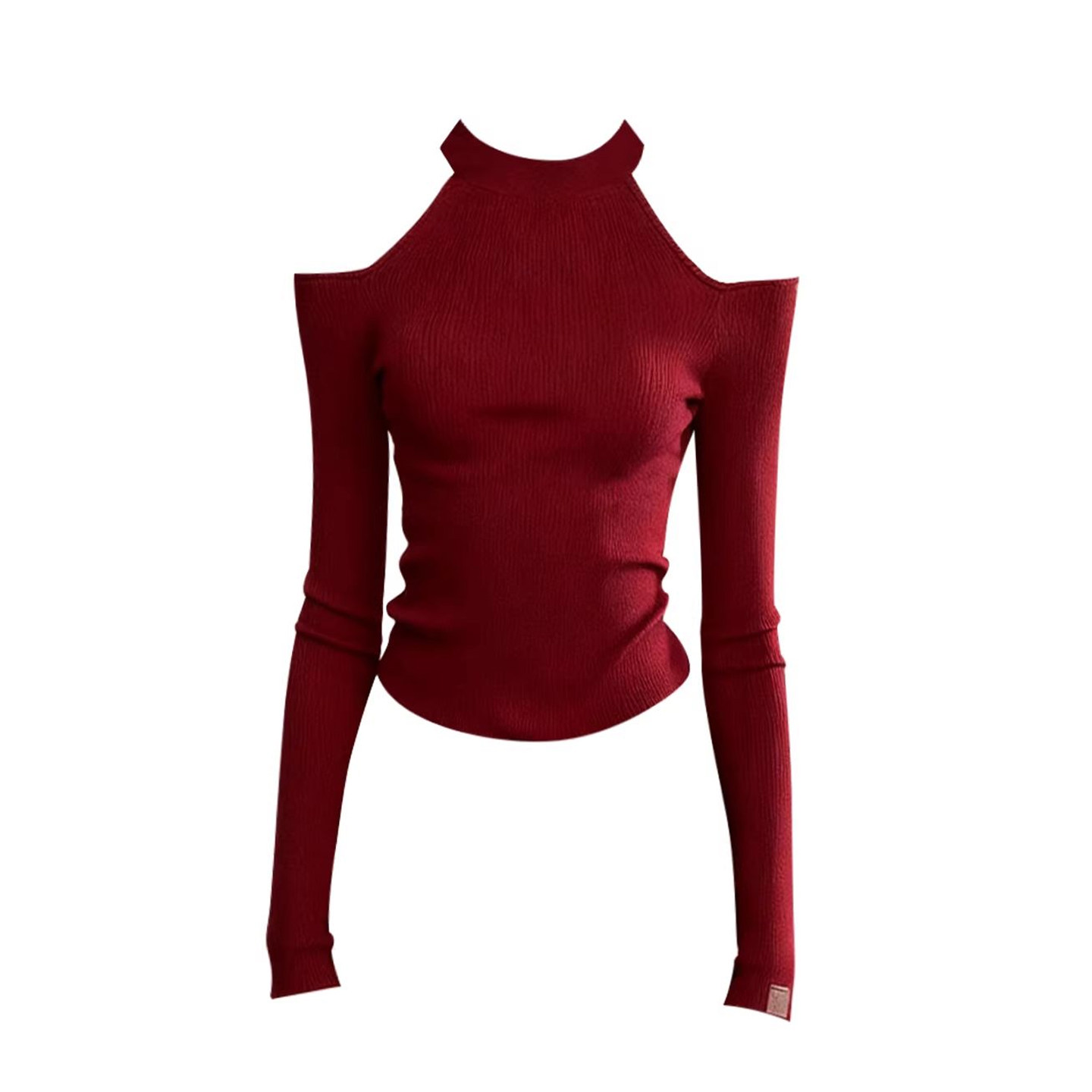 黑色一字肩挂脖显瘦长袖T恤女秋冬甜辣chic修身短款内搭针织上衣,淘宝优惠券,粉丝福利购,淘宝优惠卷