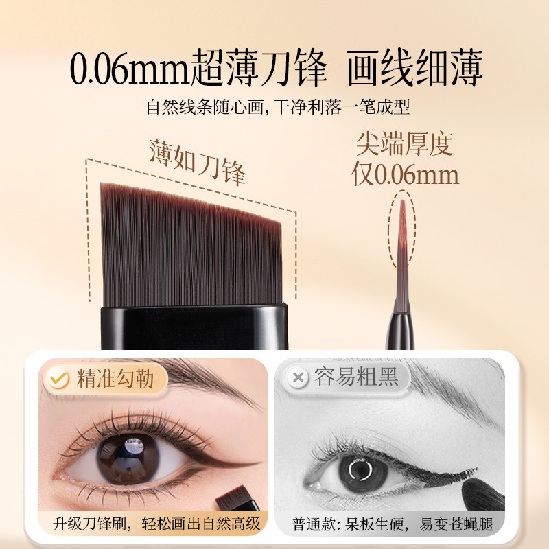 双头刀锋眼线刷眼睑下至扁平头斜角眉刷画卧蚕眉粉超薄画眉化妆刷,淘宝优惠券,粉丝福利购,淘宝优惠卷