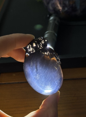 罕见的梦幻蓝光烟晶俏色巧雕钱袋子鼠来宝我自己纯手工雕刻的