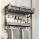 Space aluminum punch-free wall-mounted towel rack