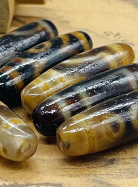 玛瑙老天珠虎牙一三五眼吊坠项坠