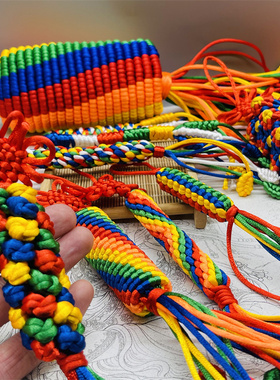 藏式风格车挂饰金刚结彩色线