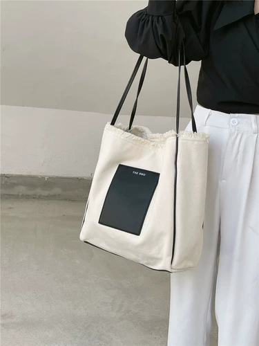 Брендовый товар, осенний шоппер, вместительная и большая сумка на одно плечо, в корейском стиле