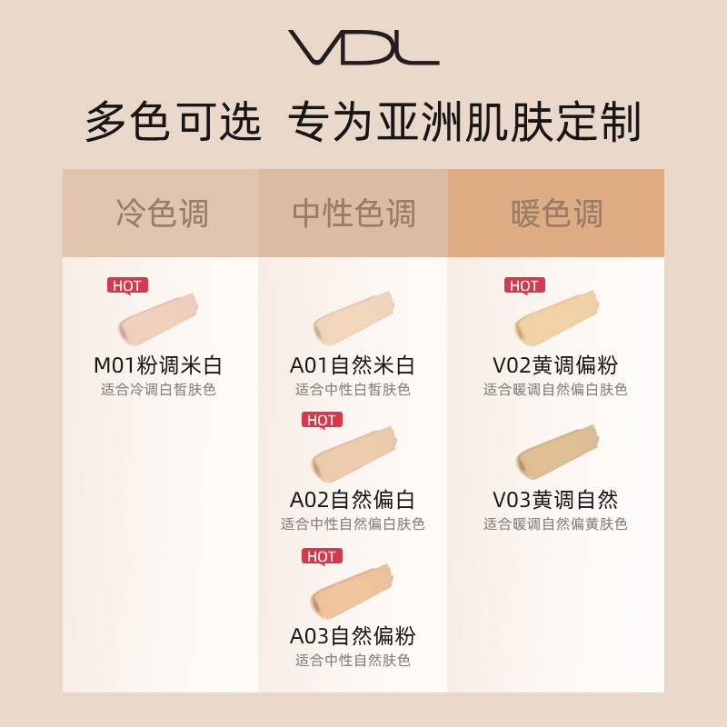 【年中狂欢】vdl薇蒂艾儿亲肤柔焦持妆气垫粉底液哑光遮瑕清爽 - 图3