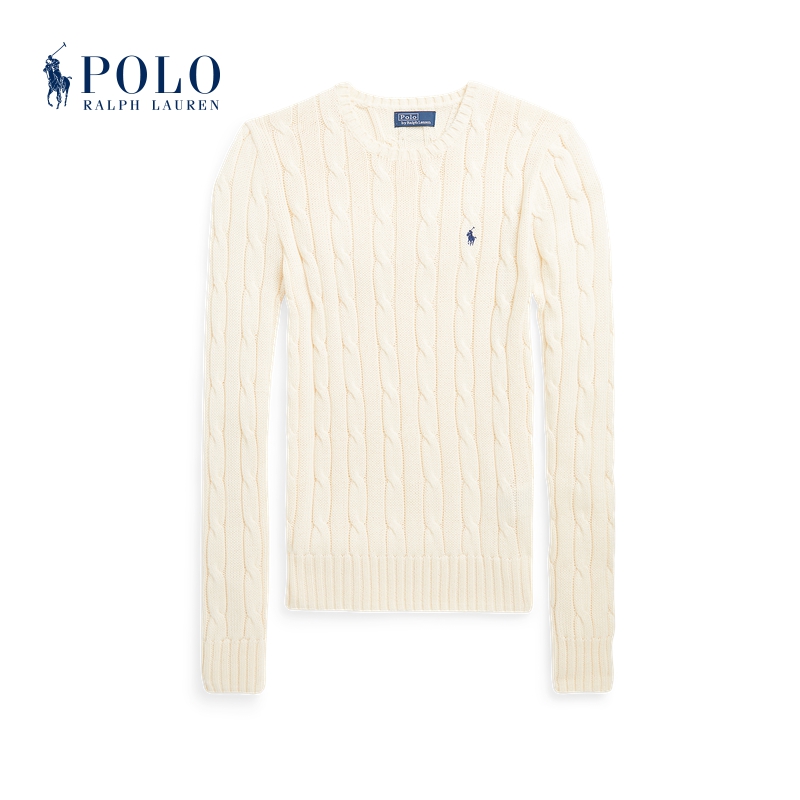 Ralph Lauren/拉夫劳伦女装 经典款修身版绞花棉针织衫RL24215