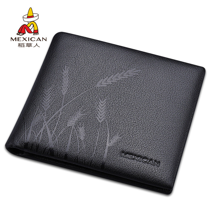 稻草人男士正品真皮横款超薄潮钱包 稻草人奥通钱包