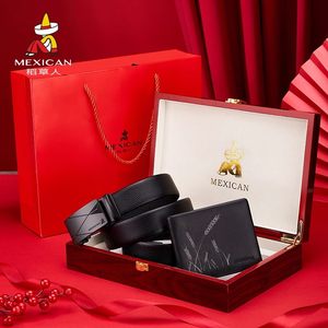 稻草人男士真皮钱包皮带礼盒套装送老公男朋友生日礼物高档实用