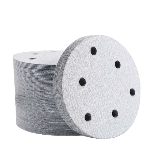 9寸6孔圆盘植绒砂纸自粘吸尘打磨专用抛光沙纸气磨机圆形干磨砂纸
