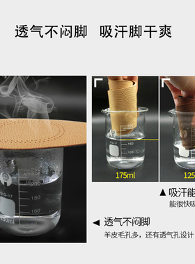 环保真羊皮鞋垫透气防臭红翼适用