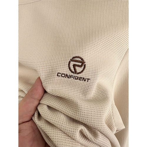 H家、余单！少量现货！54棉+38莫代尔 春秋圆领打底杏色长袖T恤衫 - 图1