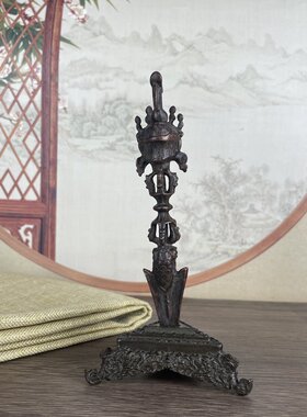 复古马头单面杵摆件古玩家居办公室书房桌面工艺品装饰摆件