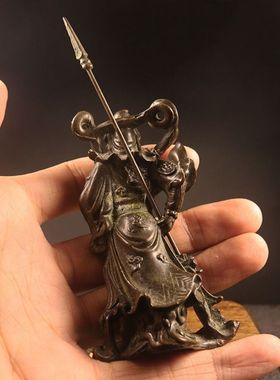 小号关公摆件家居客厅办公室金属工艺品装饰摆件开业礼品