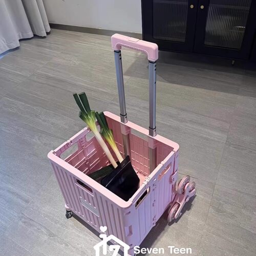 日本精工折叠小推车购物车带盖买菜小拉车可爬楼多功能便携露营 - 图0