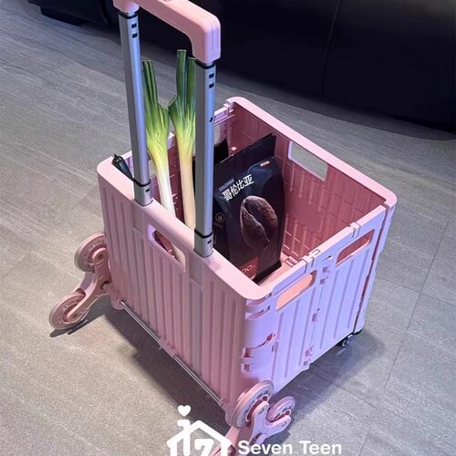 日本精工折叠小推车购物车带盖买菜小拉车可爬楼多功能便携露营 - 图1