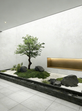 室内天井造景落地绿植装饰组合