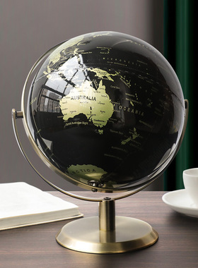 办公室电视柜装饰金属地球仪摆件轻奢客厅桌面书房酒柜家居装饰品
