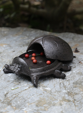 跨境新品复古铸铁瓢虫动物钥匙盒摆件钥匙盒收纳盒烟灰缸家居杂货