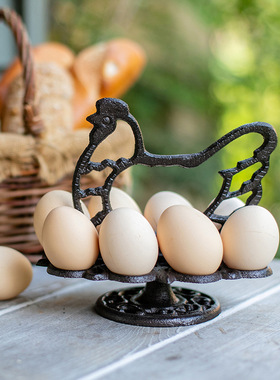 复古创意铸铁鸡蛋架鸡蛋托创意怀旧个性厨房家居装饰品鸡蛋收纳架