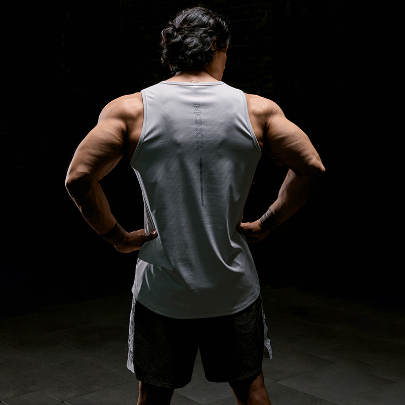 肌肉狗 凉感防晒运动背心男夏季透气弹力坎肩无袖跑步健身训练服 - 图0