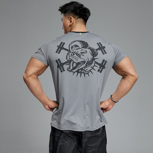 肌肉狗 健身衣男2025新款夏季弹力透气健身短袖t恤薄款运动训练服 - 图2