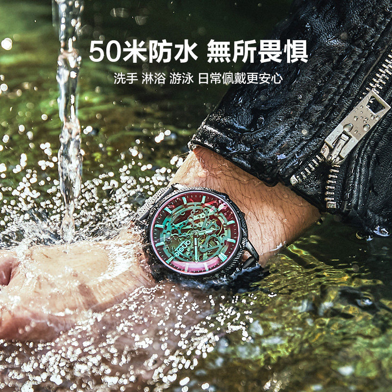 台湾angie亨积男女士镂空机械表 angie亨积手表国产腕表